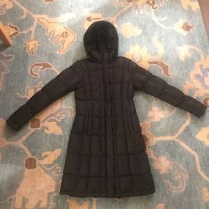 North Face XS Long Down Black Coat